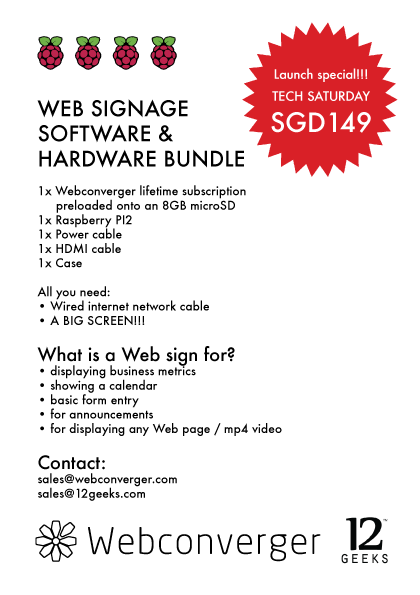 Rpi2+Webconverger launch offer